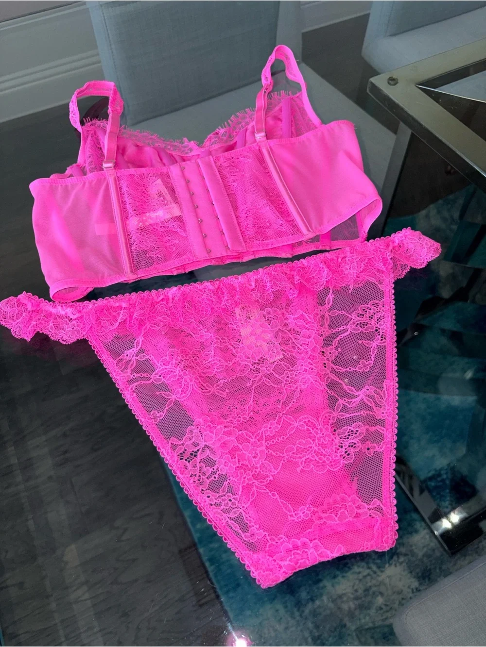 Victoria's Secret Lace Corset Bra & Bikini Set